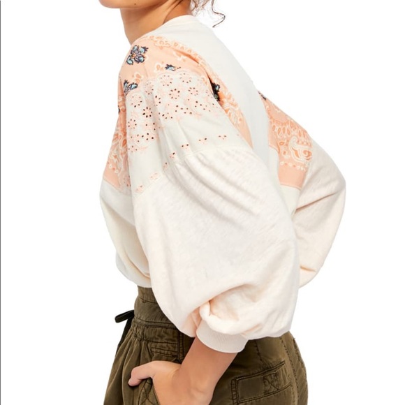Free People Feelin' It Patch Alabaster Combo Shirt - Picture 8 of 14